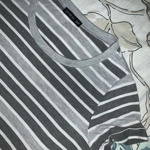Cotton On Grey Striped T-Shirt Dress